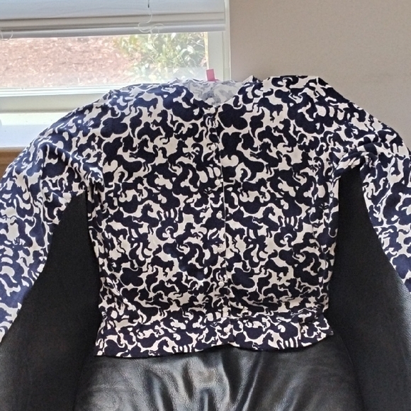 Lilly Pulitzer Sweaters - Must SELL--Lilly Pulitzer Navy and White Patterned Cardigan NWOT